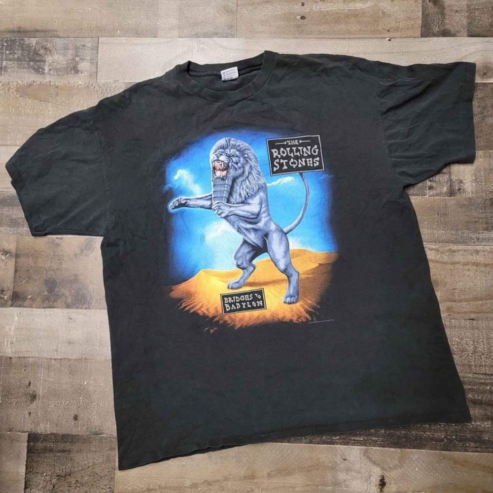 Vintage Original 1997 Rolling Stones Bridges To Babylon Tour Shirt